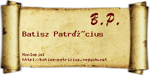 Batisz Patrícius névjegykártya